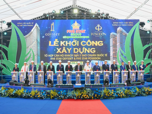 LỄ KHỞI CÔNG HAI DỰ ÁN FIVE STAR ODYSSEY VÀ FIVE STAR POSEIDON, VỚI TỔNG GIÁ TRỊ ĐẦU TƯ HƠN 10.000 TỶ ĐỒNG TẠI THÀNH PHỐ BIỂN VŨNG TÀU